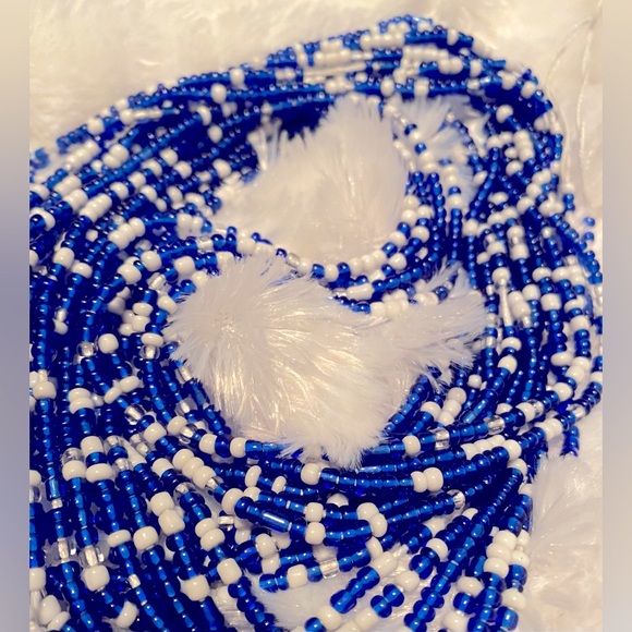 NWT “BLUE LIGHTNING ”HANDMADE BEGINNER UP 50 IN DIY BLUE/WHITE WAISTFULLOFBEADS - Picture 5 of 9